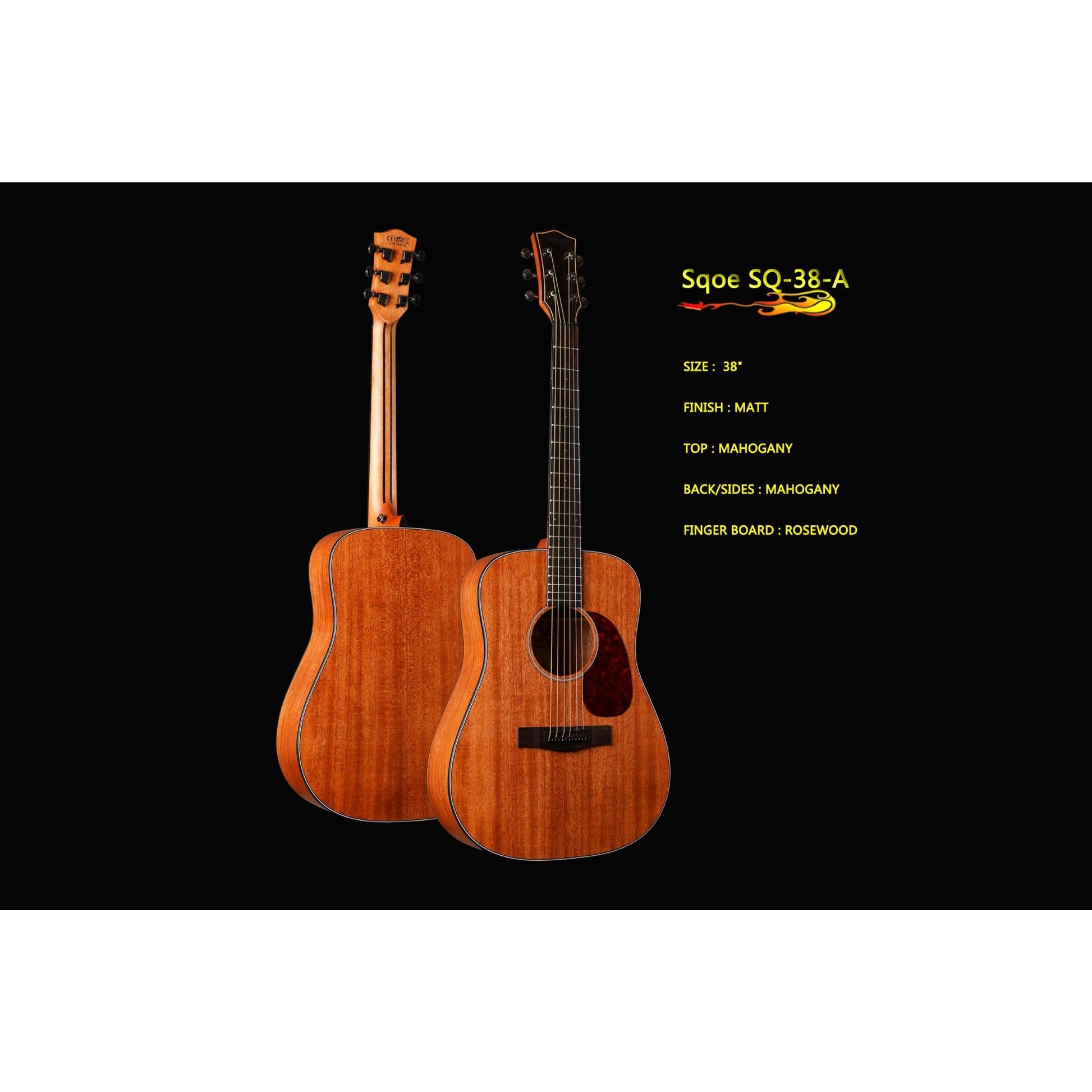 Đàn Guitar Acoustic Sqoe SQ-38-A - Việt Music