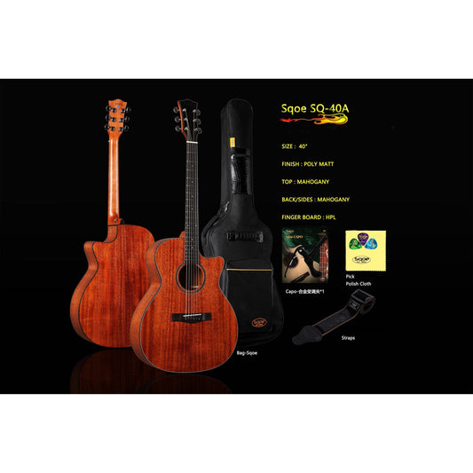 Đàn Guitar Acoustic Sqoe SQ-40A - Việt Music