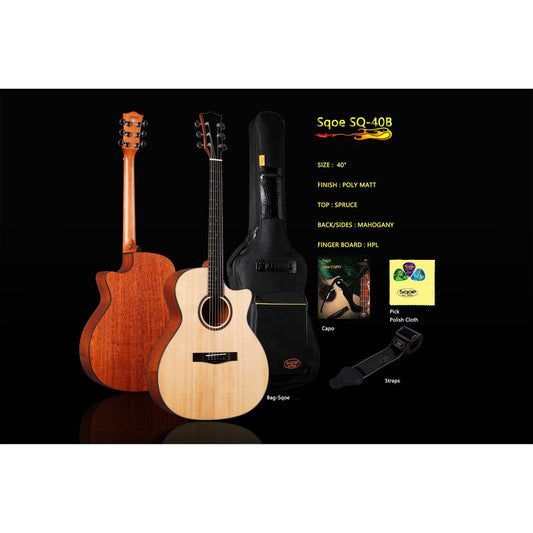 Đàn Guitar Acoustic Sqoe SQ-40B - Việt Music