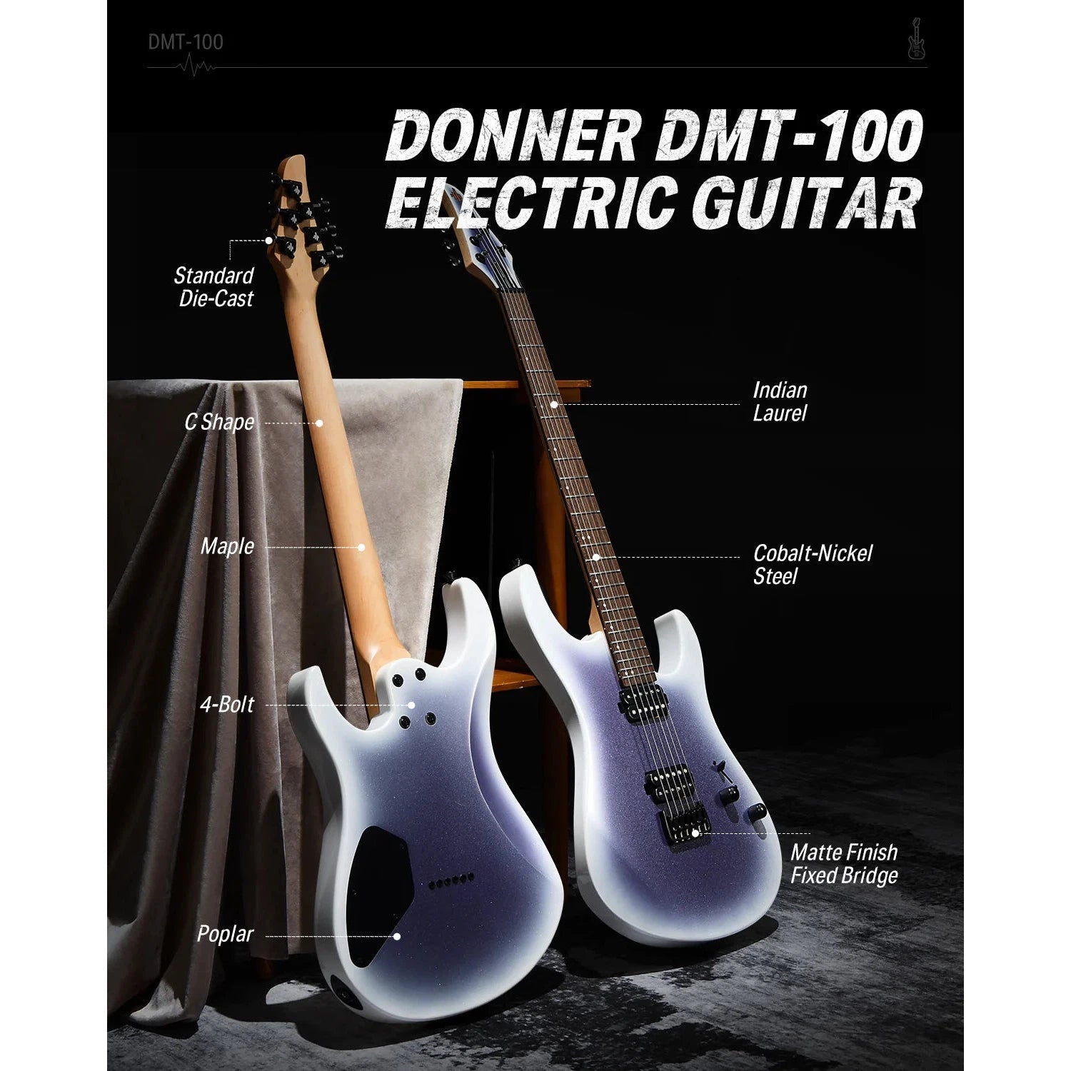 Đàn Guitar Điện Donner DMT-100 HH, Laurel Fingerboard - Việt Music