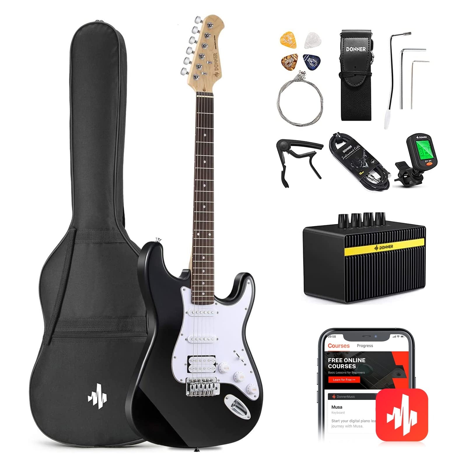 GUITAR ĐIỆN DST-100 giá rẻ chính hãng bảo hành 1 năm 10 Đàn Guitar Điện Donner DST-100 Combo - Việt Music