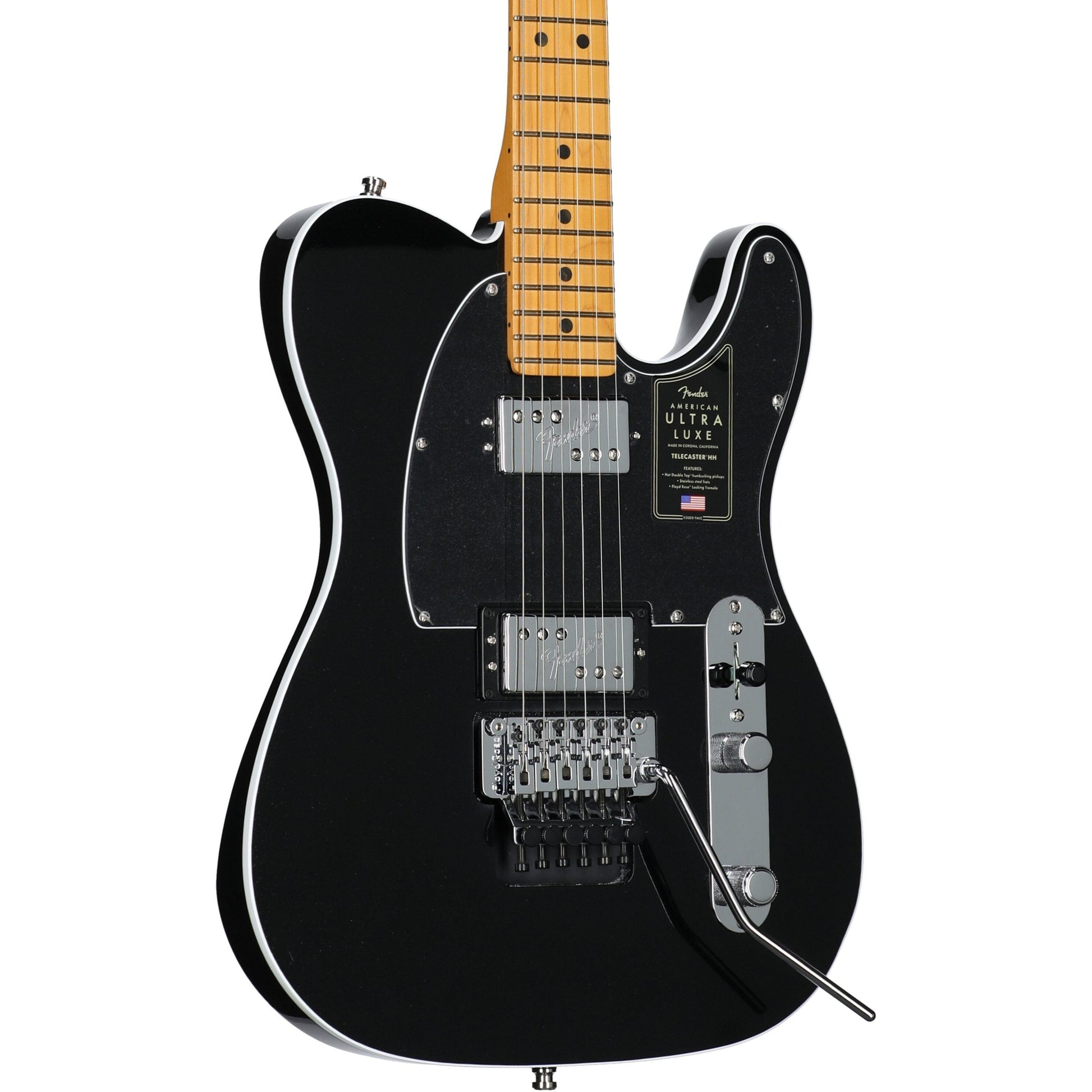 Đàn Guitar Điện Fender American Ultra Luxe Telecaster Floyd Rose HH, Maple Fingerboard, Mystic Black - Việt Music