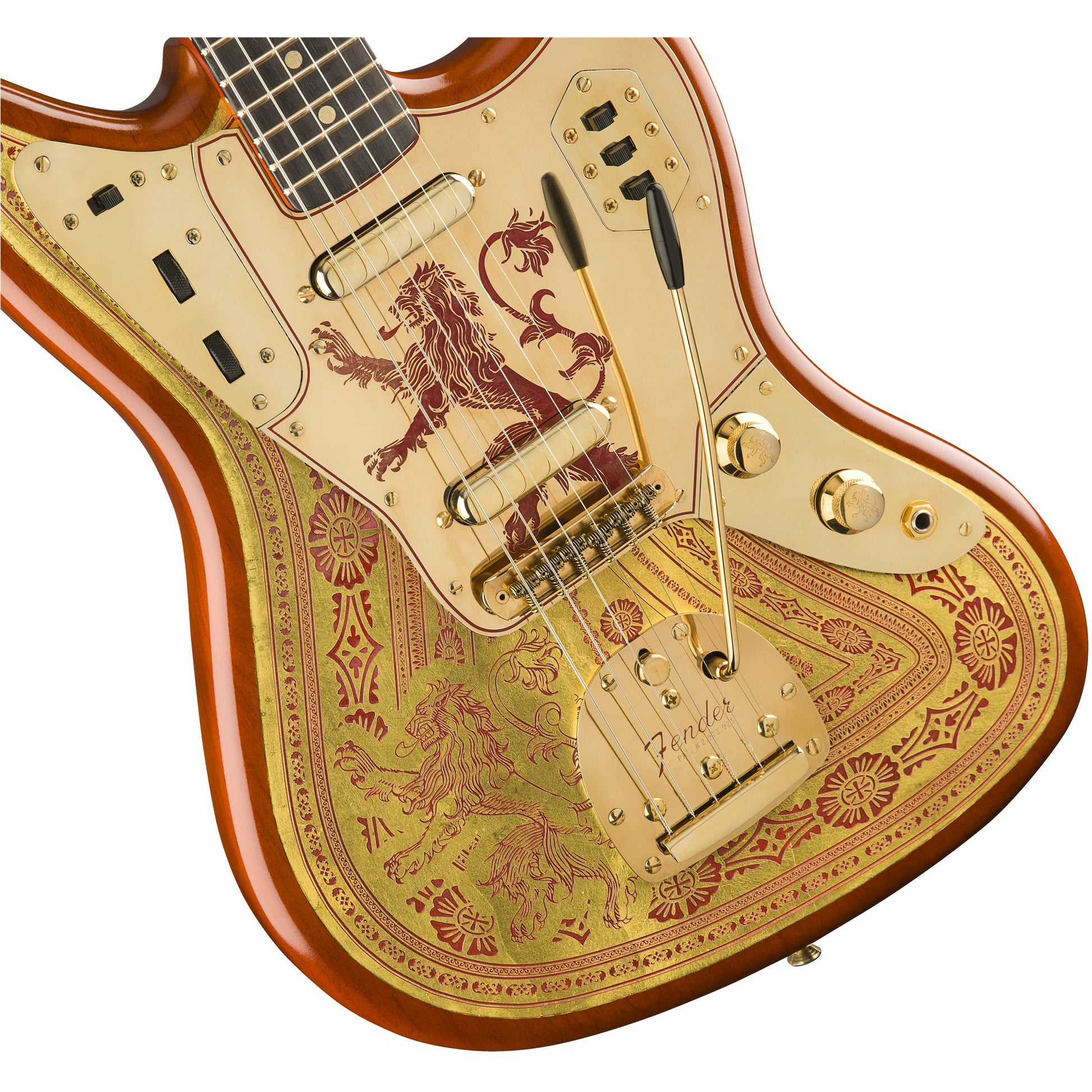 Đàn Guitar Điện Fender Custom Shop Game Of Thrones House Lannister Jaguar SS, Burnt Crimson And Lannister Gold - Việt Music