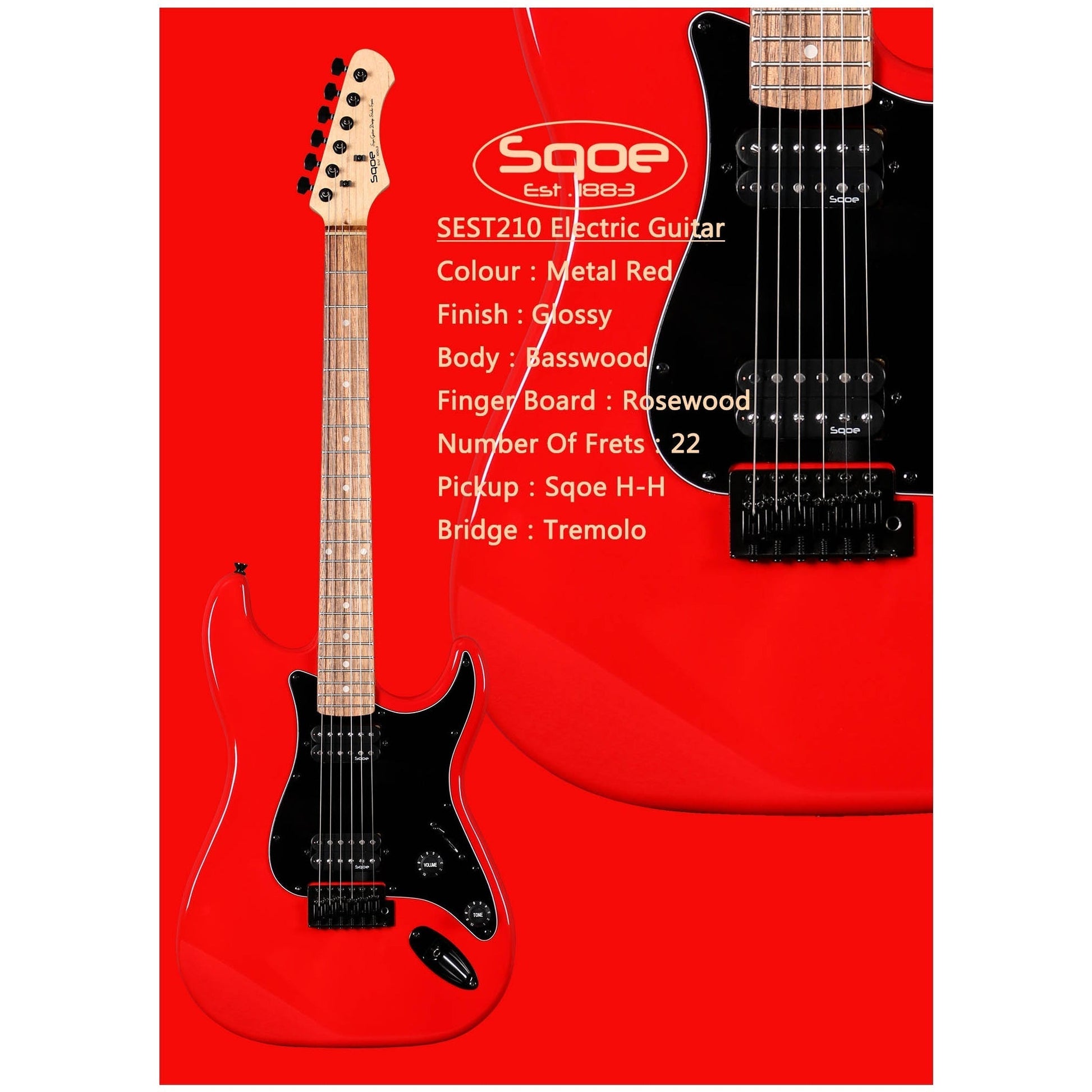 Đàn Guitar Điện Sqoe SEST210 - Việt Music