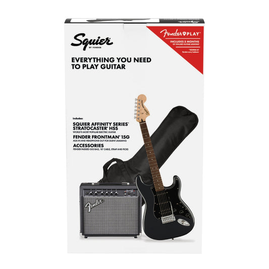 Squier Affinity Series Stratocaster HSS Pack, Laurel Fingerboard, Charcoal Frost Metallic - Việt Music