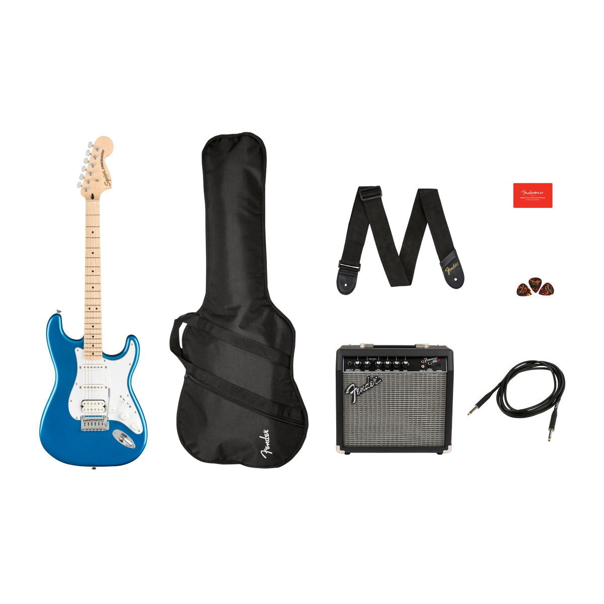 Squier Affinity Series Stratocaster HSS Pack, Maple Fingerboard, Lake Placid Blue - Việt Music