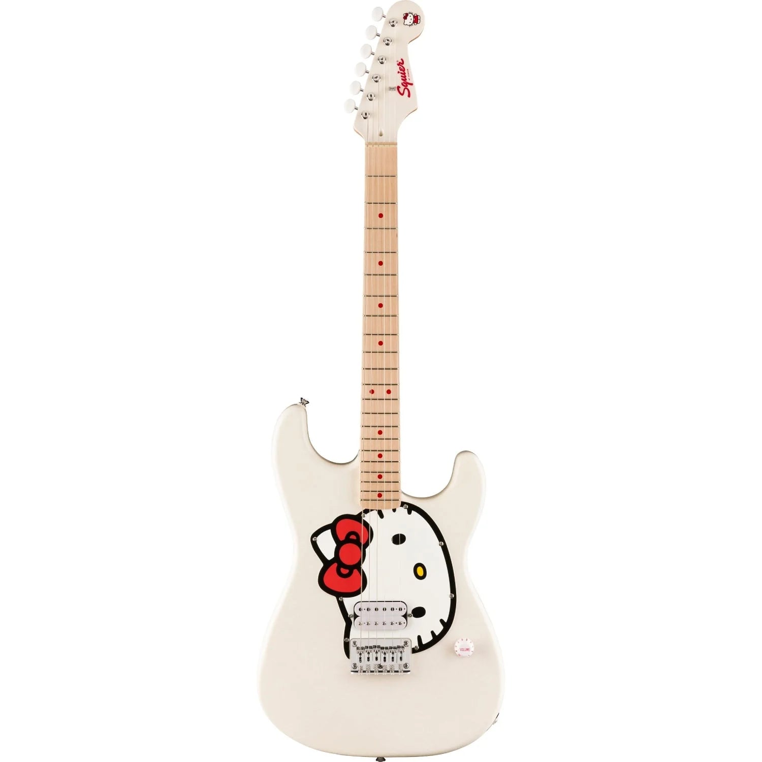 Đàn Guitar Điện Squier Limited Edition Hello Kitty Stratocaster H, Maple Fingerboard, White - Việt Music