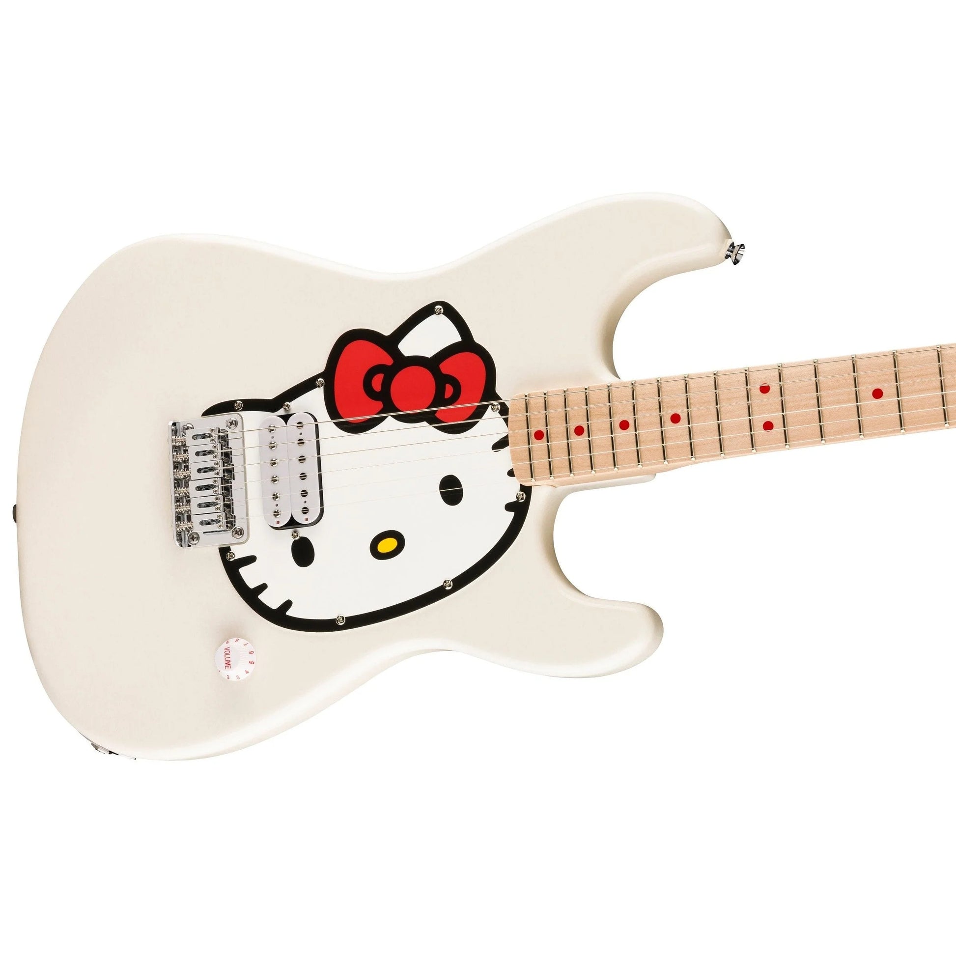 Đàn Guitar Điện Squier Limited Edition Hello Kitty Stratocaster H, Maple Fingerboard, White - Việt Music