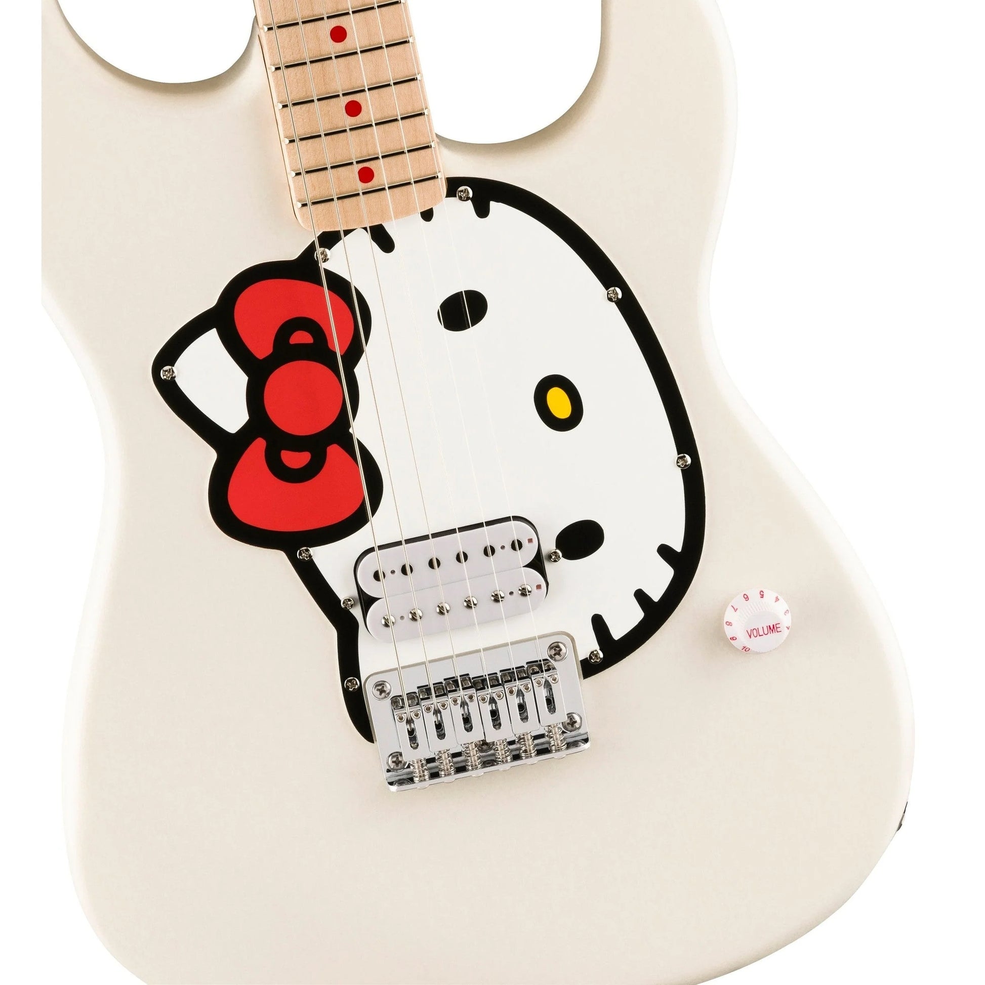 Đàn Guitar Điện Squier Limited Edition Hello Kitty Stratocaster H, Maple Fingerboard, White - Việt Music