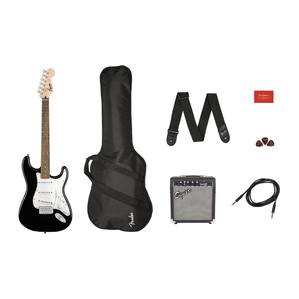 Squier Stratocaster Pack, Laurel Fingerboard, Black - Việt Music