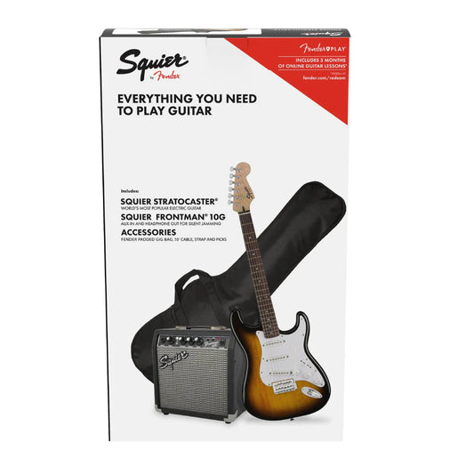 Đàn Guitar Điện Squier Stratocaster Pack SSS, Laurel Fingerboard, Brown Sunburst - Việt Music