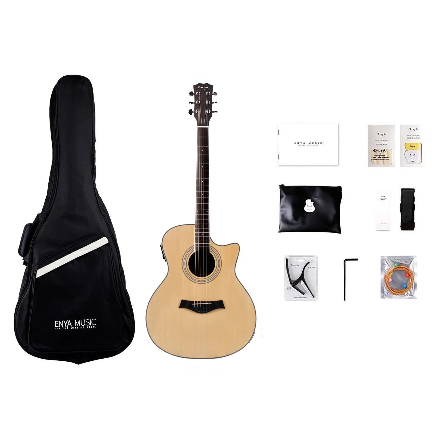 Đàn Guitar Acoustic Enya EAG-40 EQ - Việt Music