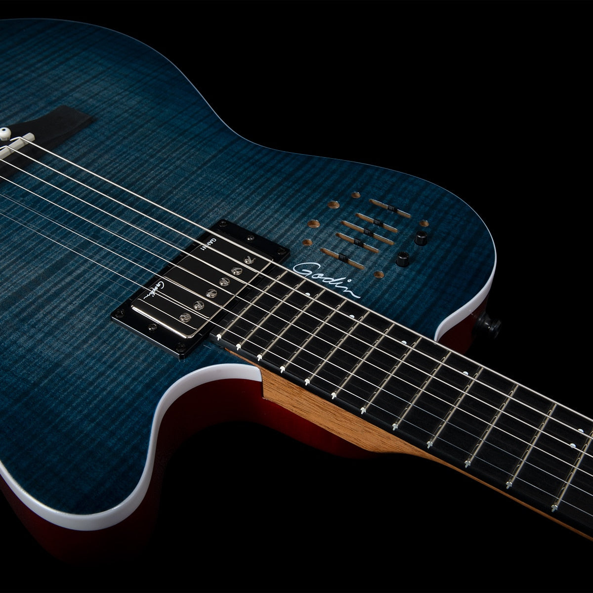 Đàn Guitar Silent Classic Godin ACS Denim Blue Flame Việt Music Đàn Guitar Silent Classic Godin ACS Denim Blue Flame Việt Music