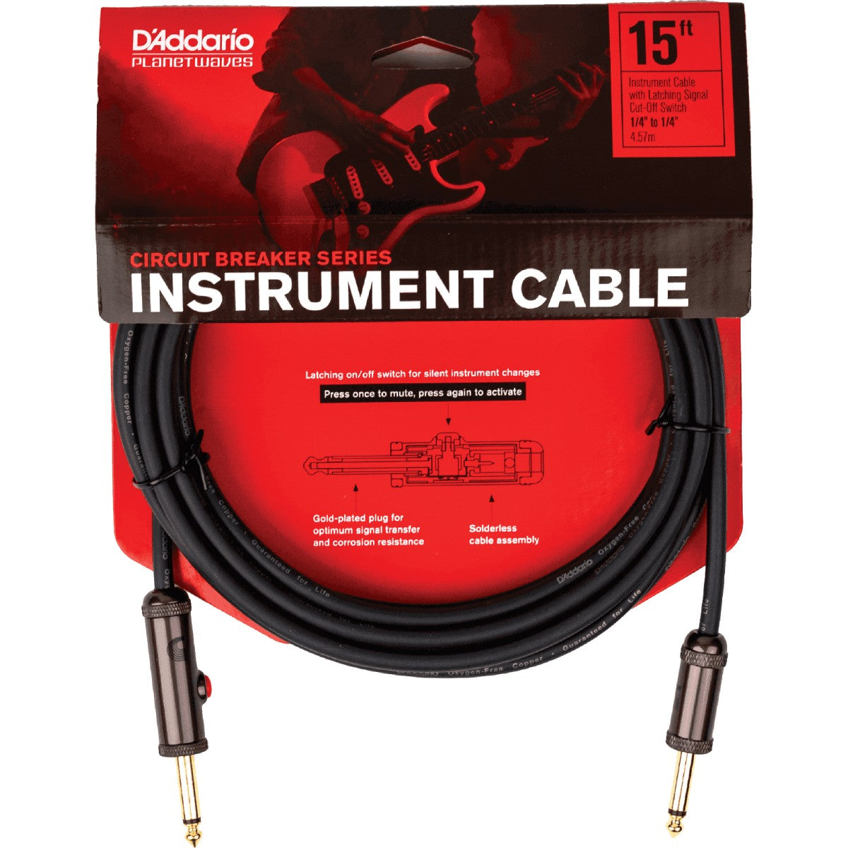 Dây Cáp Kết Nối D'Addario Circuit Breaker Instrument Cable PW-AGL - Việt Music