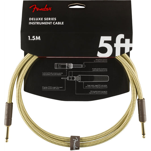 Dây Cáp Kết Nối Fender Deluxe Series Tweed Instrument Cable, 2 Đầu Thẳng - Việt Music
