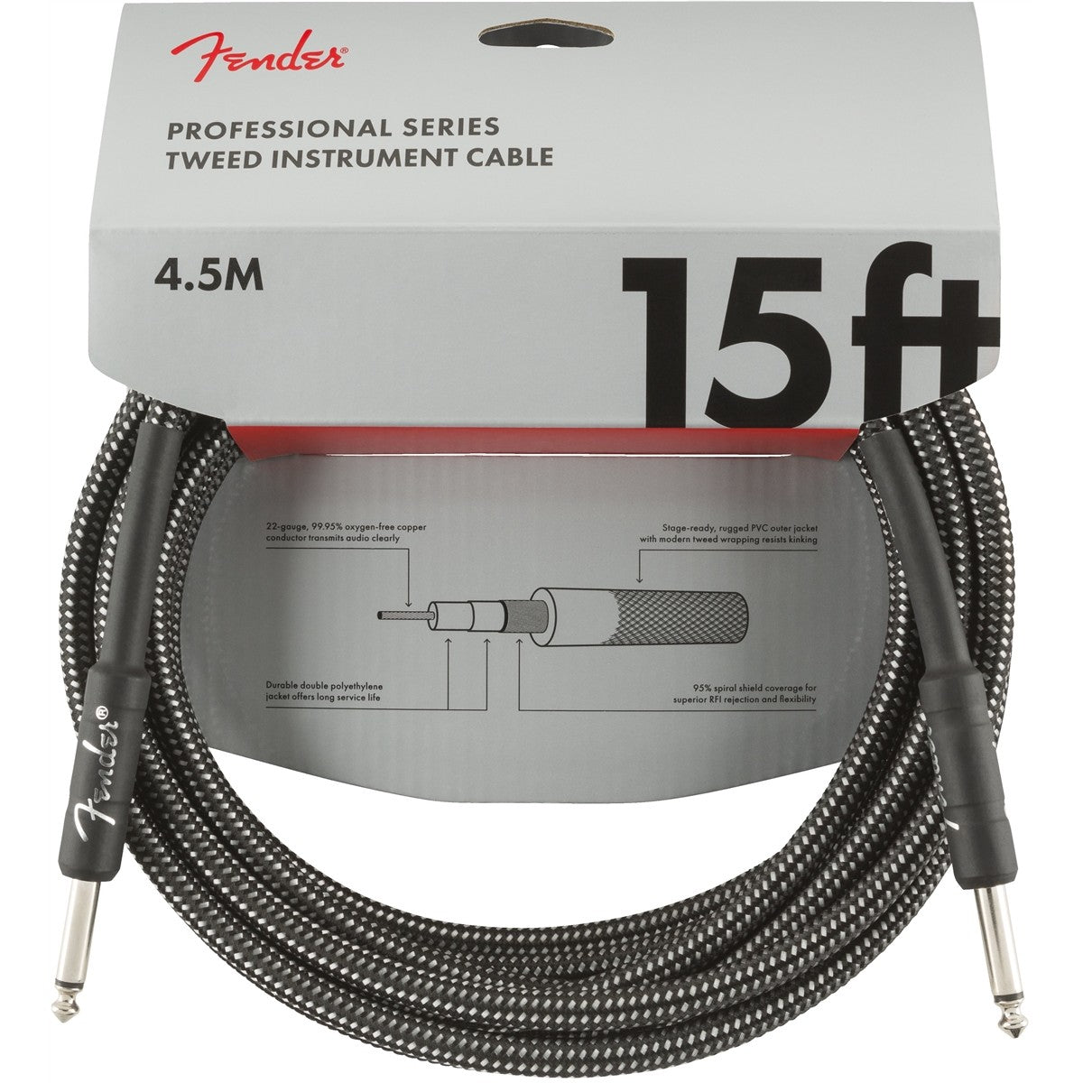 Dây Cáp Kết Nối Fender Professional Series Tweed Instrument Cable - Việt Music