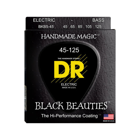 Dây Đàn Guitar Bass DR Strings BKB5-45 Black Beauties