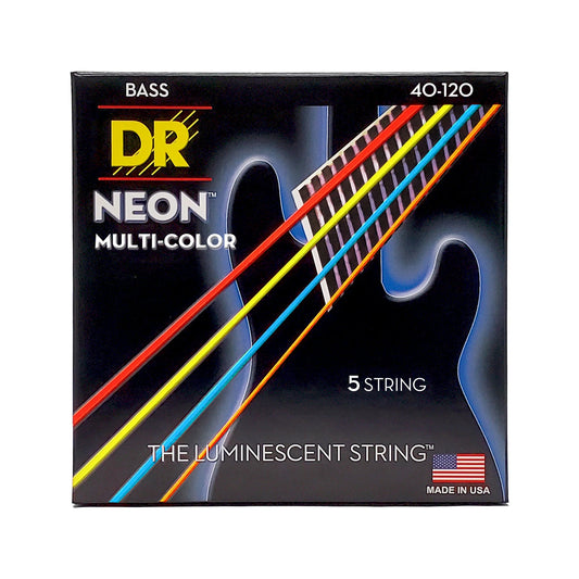 Dây Đàn Guitar Bass DR Strings NMCB5-40 Hi-Def Neon Multi-Color K3 - Việt Music
