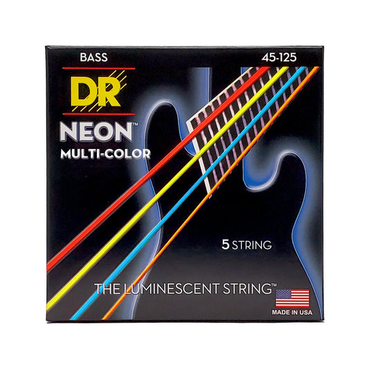 Dây Đàn Guitar Bass DR Strings NMCB5-45 Hi-Def Neon Multi-Color K3