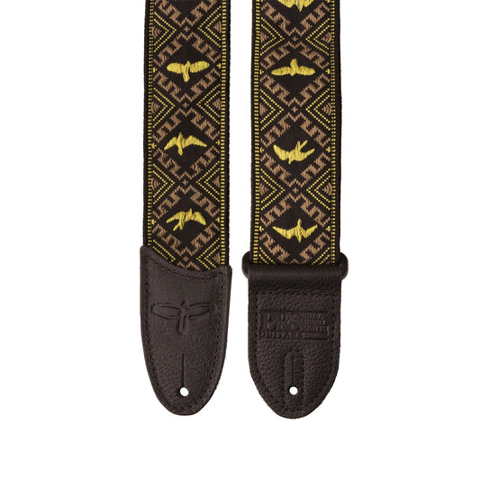 Dây Đeo Đàn Guitar PRS Jacquard Hootenanny Style, Yellow & Black Birds - Việt Music