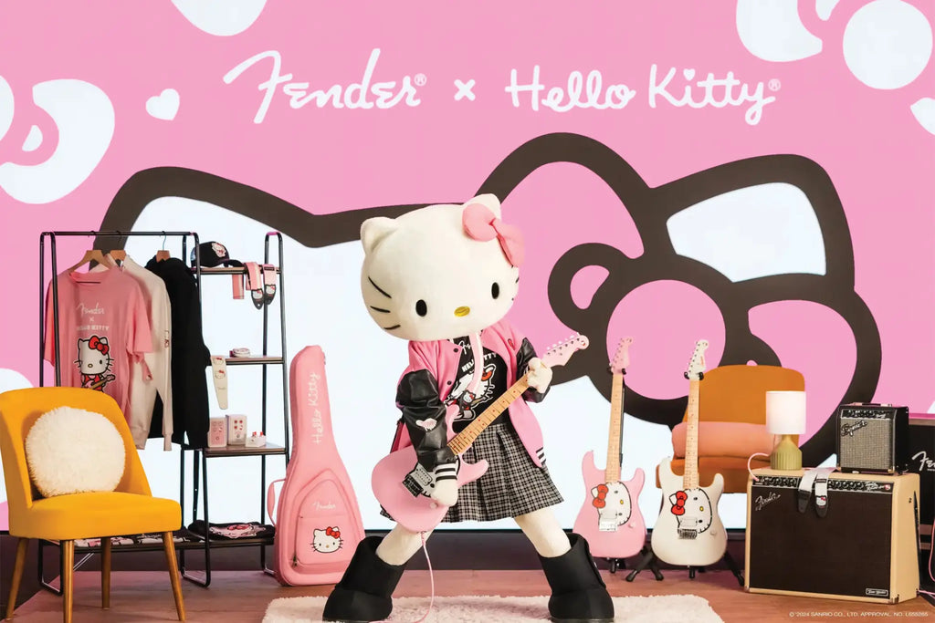 Đàn Guitar Điện Squier by Fender x Hello Kitty Stratocaster H, Maple Fingerboard, Pink