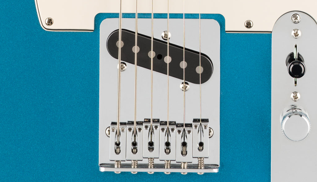 Ngựa đàn Telecaster xỏ dây qua thân 6 yên Block Steel Saddles