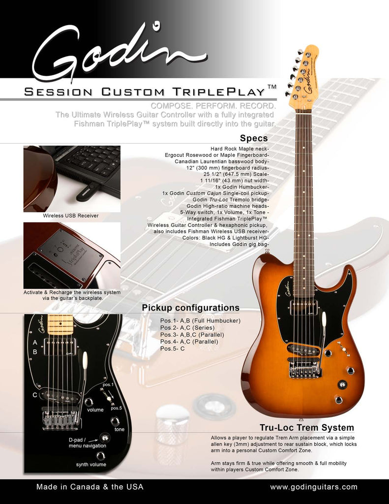 Đàn Guitar Điện Godin Session Triple Play