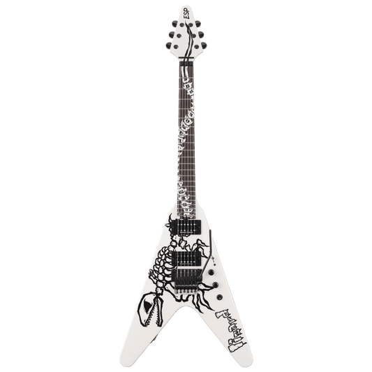 Đàn Guitar Điện ESP Lizard Special V-IV HH, Rosewood Fingerboard, Pearl White w/LIZARD Graphic - Việt Music