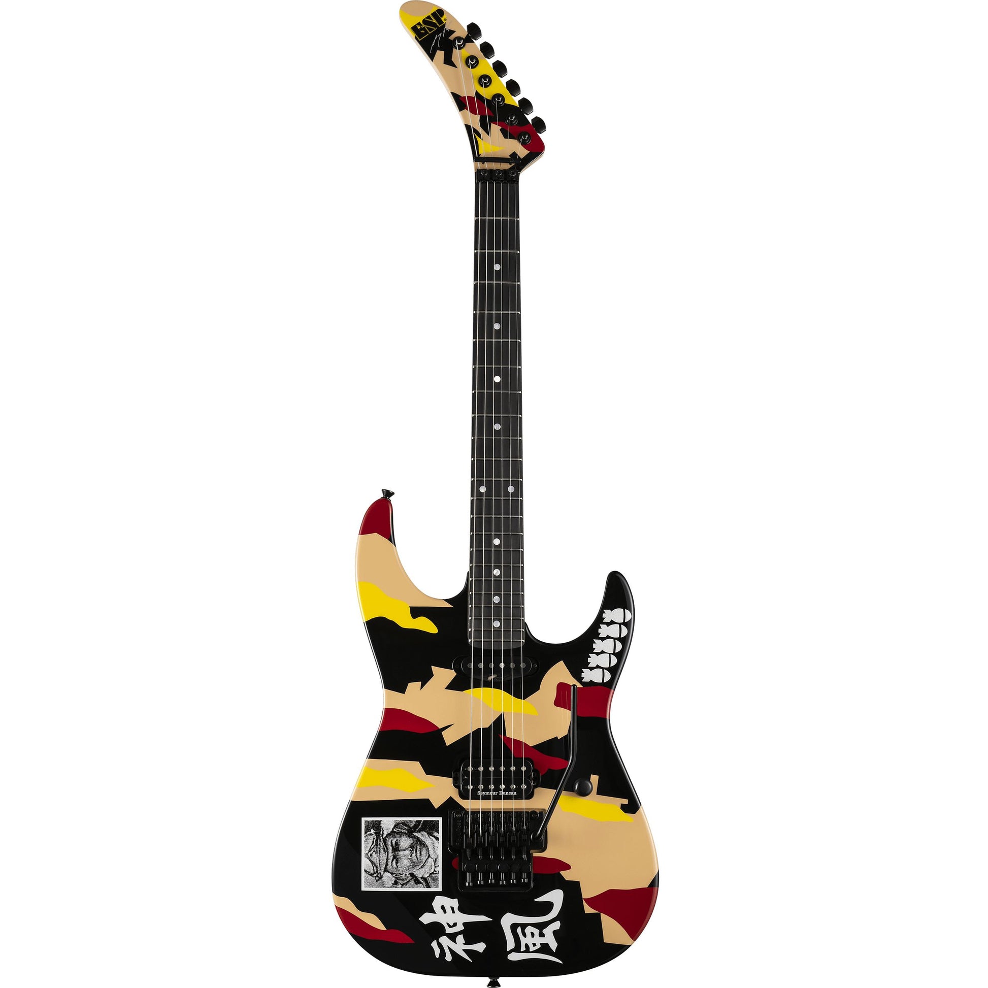 Đàn Guitar Điện Edwards Kamikaze-I HH, Ebony Fingerboard, Black w/Kamikaze Graphic - Việt Music