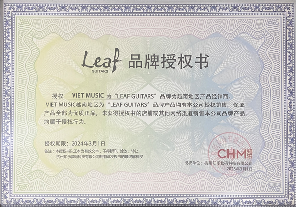 Giấy chứng nhận đại lý chính hãng Leaft