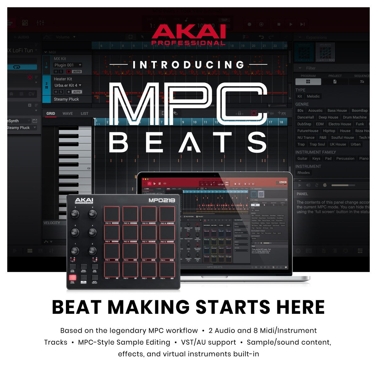 MIDI Pad Controller Akai MPD218 - Việt Music