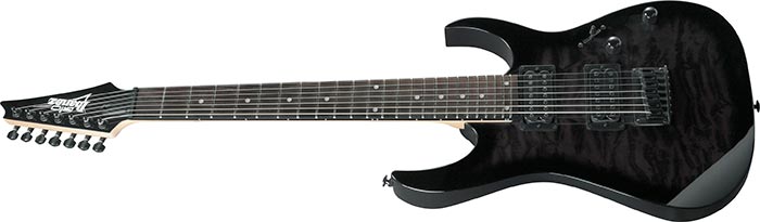 Đàn Guitar Điện Ibanez GRG7221QA - RG GIO HH, Purpleheart Fingerboard, Transparent Black Sunburst - 7 Strings