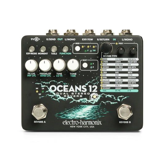 Pedal Guitar Electro-Harmonix Oceans 12 Dual Stereo Reverb - Việt Music