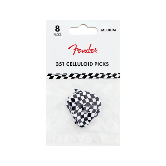 Pick Gảy Đàn Guitar Fender Wavy Checkerboard 351 Celluloid, 8-Pack - Việt Music