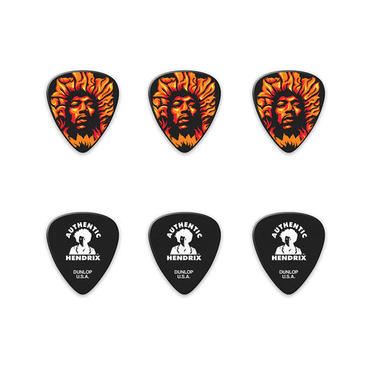 Pick Gảy Đàn Guitar Jim Dunlop JH-PT14H Jimi Hendrix Voodoo Fire Heavy, 6pc - Việt Music