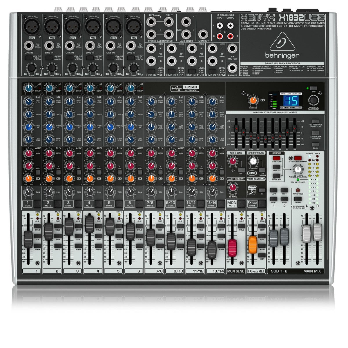 Mixer Behringer XENYX X1832USB 18-Channel With USB And Effects - Việt Music