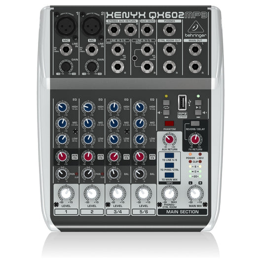 Mixer Behringer XENYX QX602MP3 6-Channel With USB MP3 Playback - Việt Music