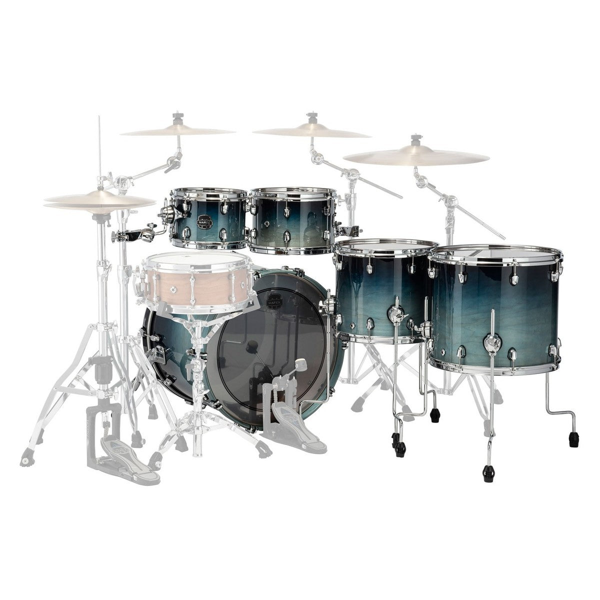 Trống Cơ Mapex Saturn Maple - Walnut Hybrid SR628XU (22/10-12/14/16) - Việt Music