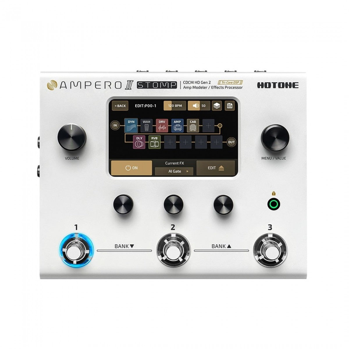 Pedal Guitar Hotone Ampero II Stomp MP-300 Amp Modeler and Effects Processor - Việt Music