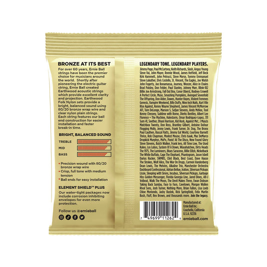 Dây Đàn Guitar Classic Ernie Ball P02069 Ernie Ball Earthwood 80/20 Bronze, 3pc - Việt Music