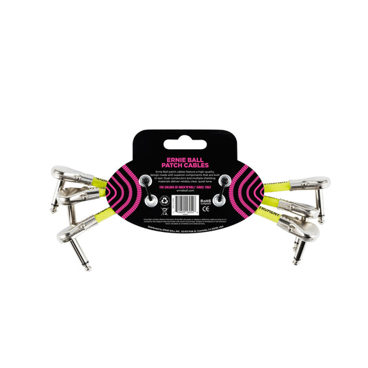 Dây Cáp Kết Nối Ernie Ball Flat Angle Patch Cable, 6 In, 3pc - Việt Music
