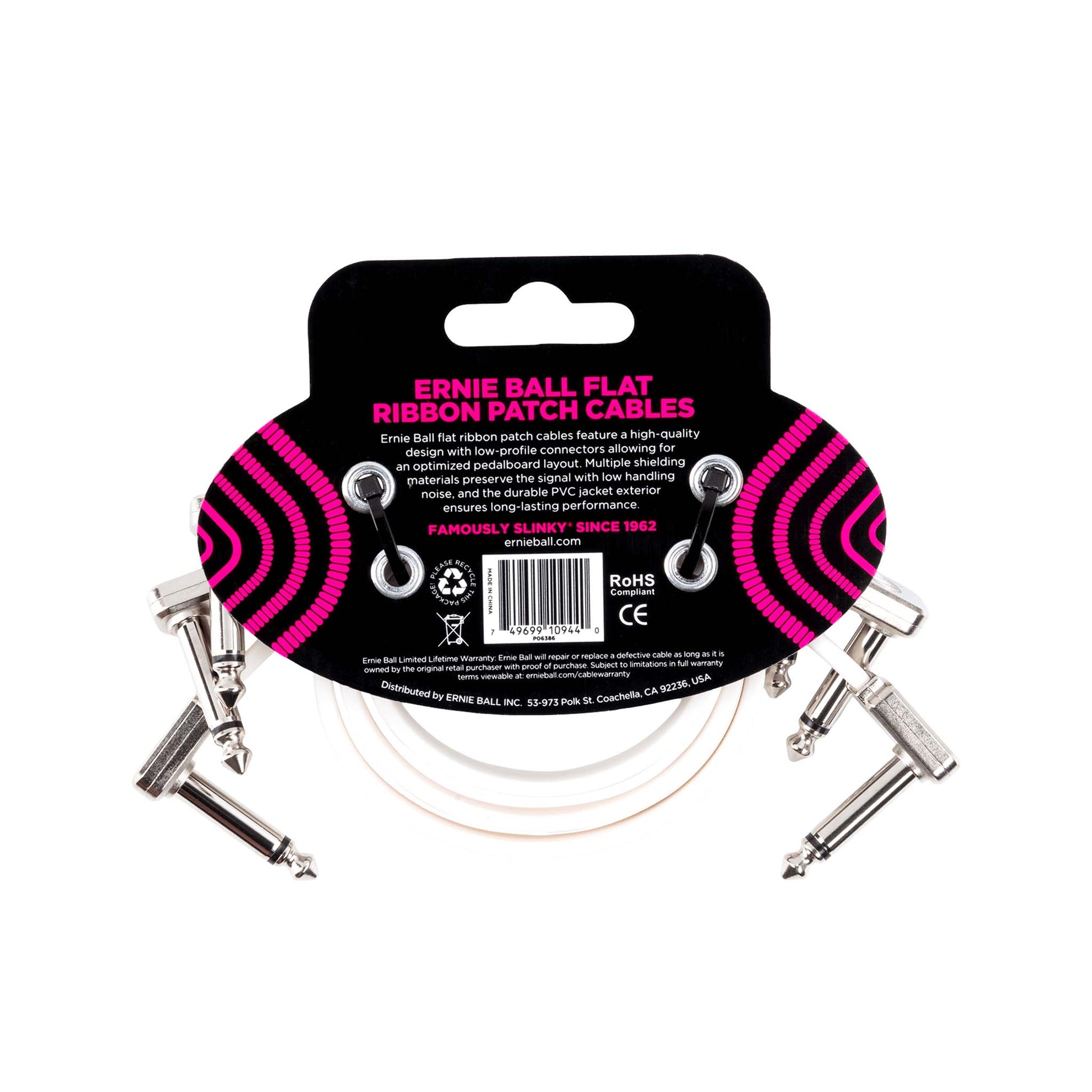 Dây Cáp Kết Nối Ernie Ball Flat Ribbon Patch Cable, 12 In, 3pc - Việt Music