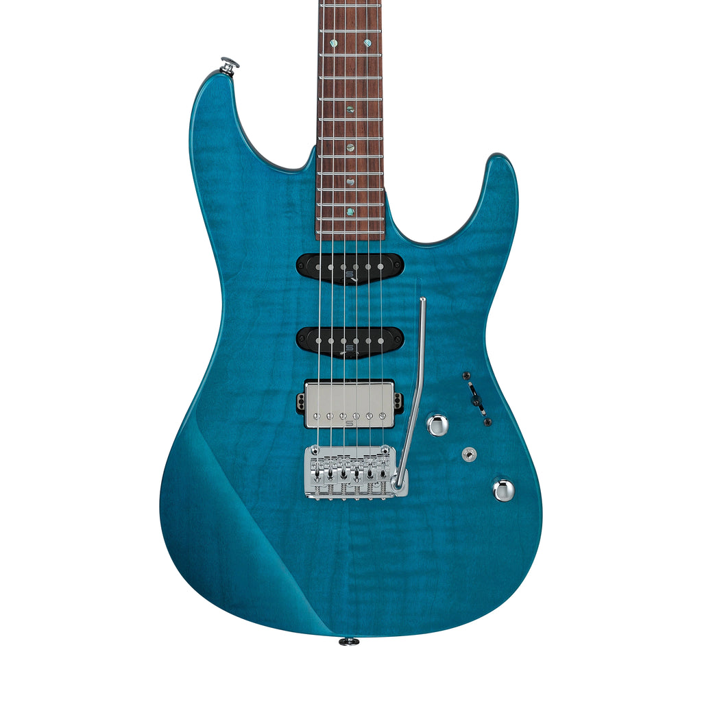 Đàn Guitar Điện Ibanez MMN1 - Martin Miller Signature HSS, Maple Fingerboard, Transparent Aqua