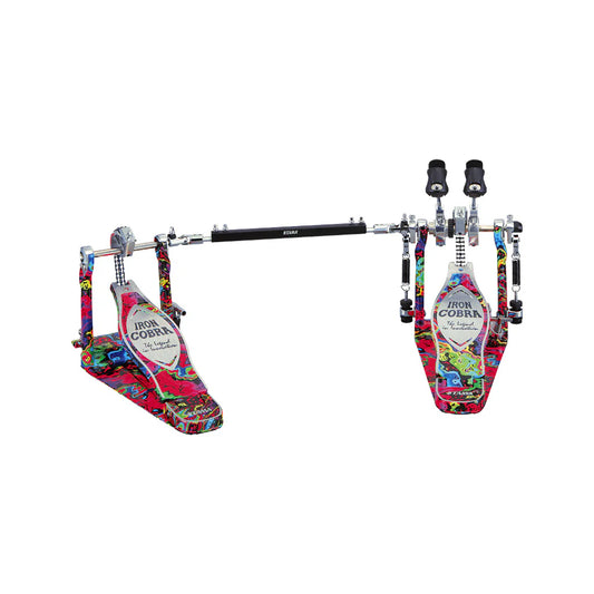 Pedal Đôi Trống Bass Tama HP900PWMPR Limited Iron Cobra 900 Marble Psycedelic Rainbow Power Glide Twin Pedal w/Case - Việt Music