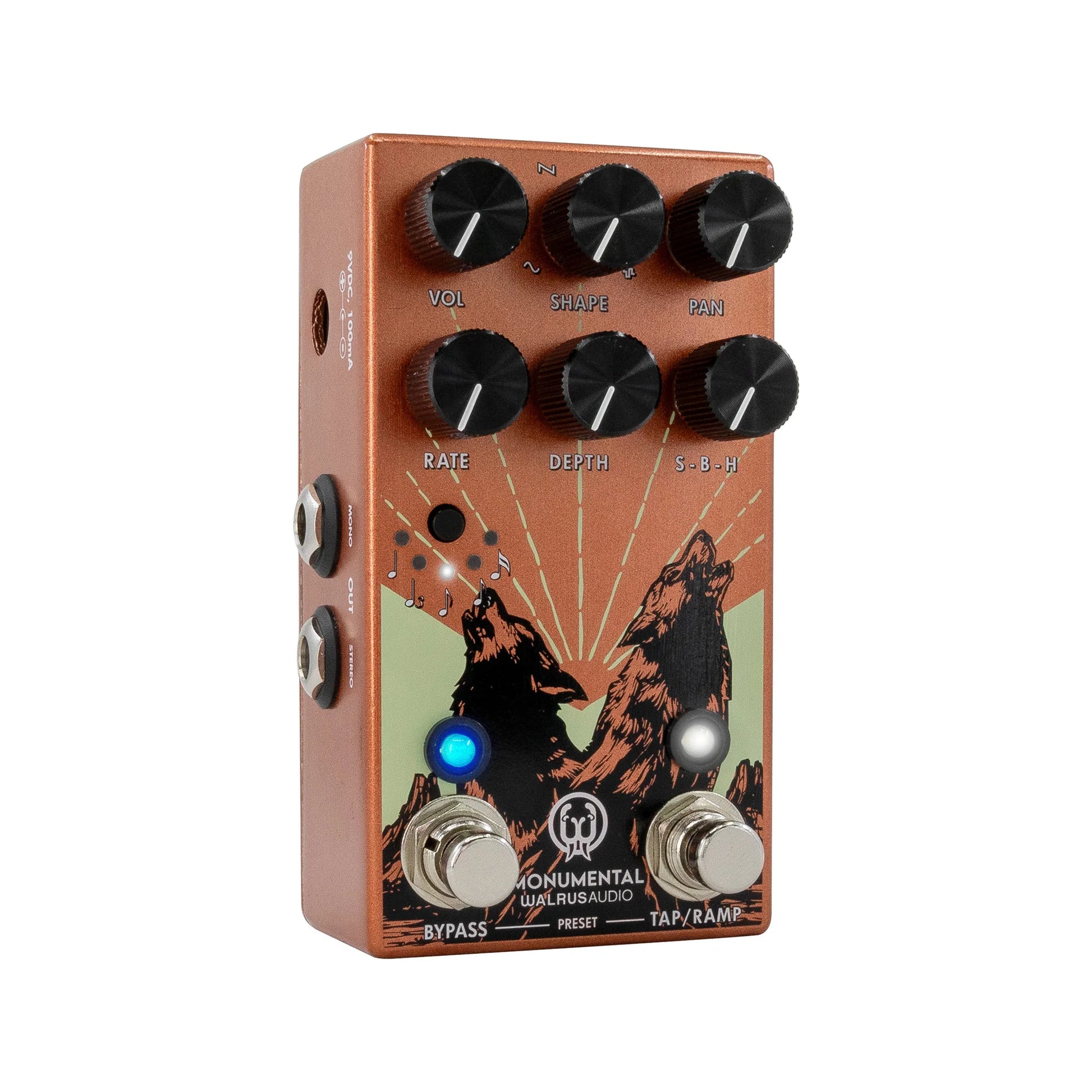 Pedal Guitar Walrus Audio Monumental Stereo Harmonic Tap Tremolo, Orange - Việt Music