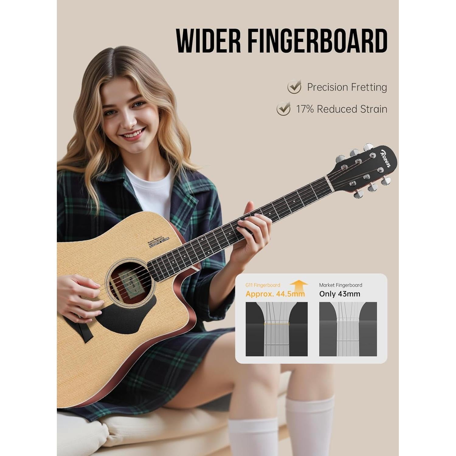 Đàn Guitar Acoustic Rosen G11D (2025) - Việt Music