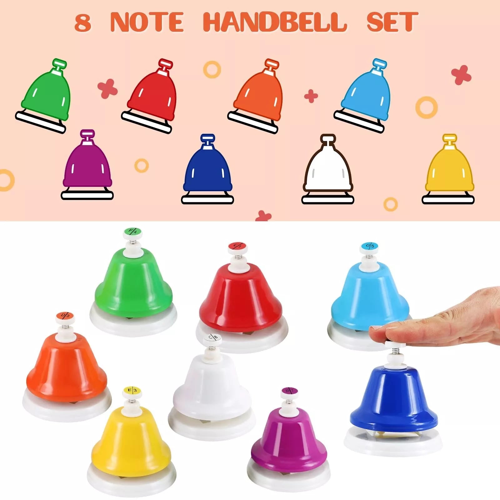 Chuông Lắc Định Âm 8-Note Diatonic Metal Bells Musical Colorfull - Việt Music