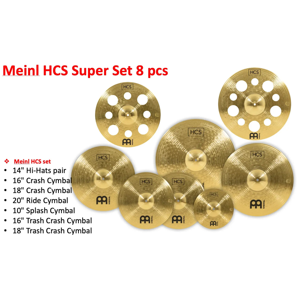 Bộ Cymbal Meinl HCS Expanded Cymbals Set - HCS14161820 - Việt Music