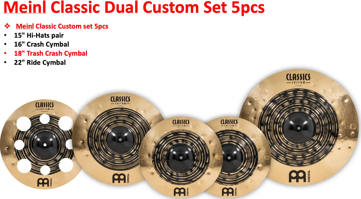 Bộ Cymbal Meinl Classics Custom Dual Complete Cymbal Set - CCDU-CS1 - Việt Music
