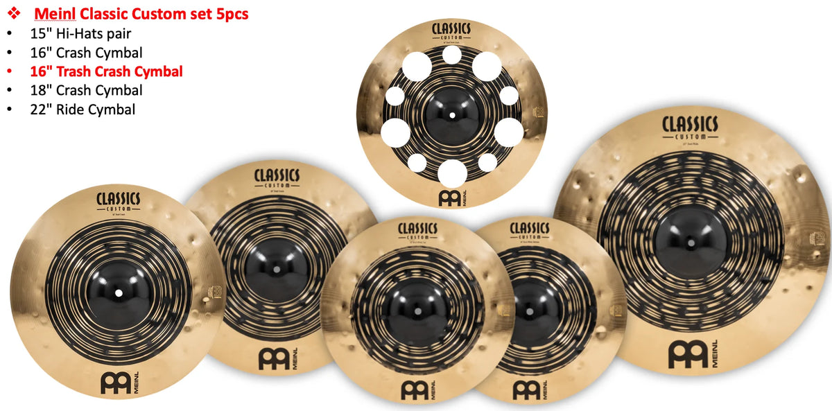 Bộ Cymbal Meinl Classics Custom Dual Complete Cymbal Set - CCDU-CS1 - Việt Music
